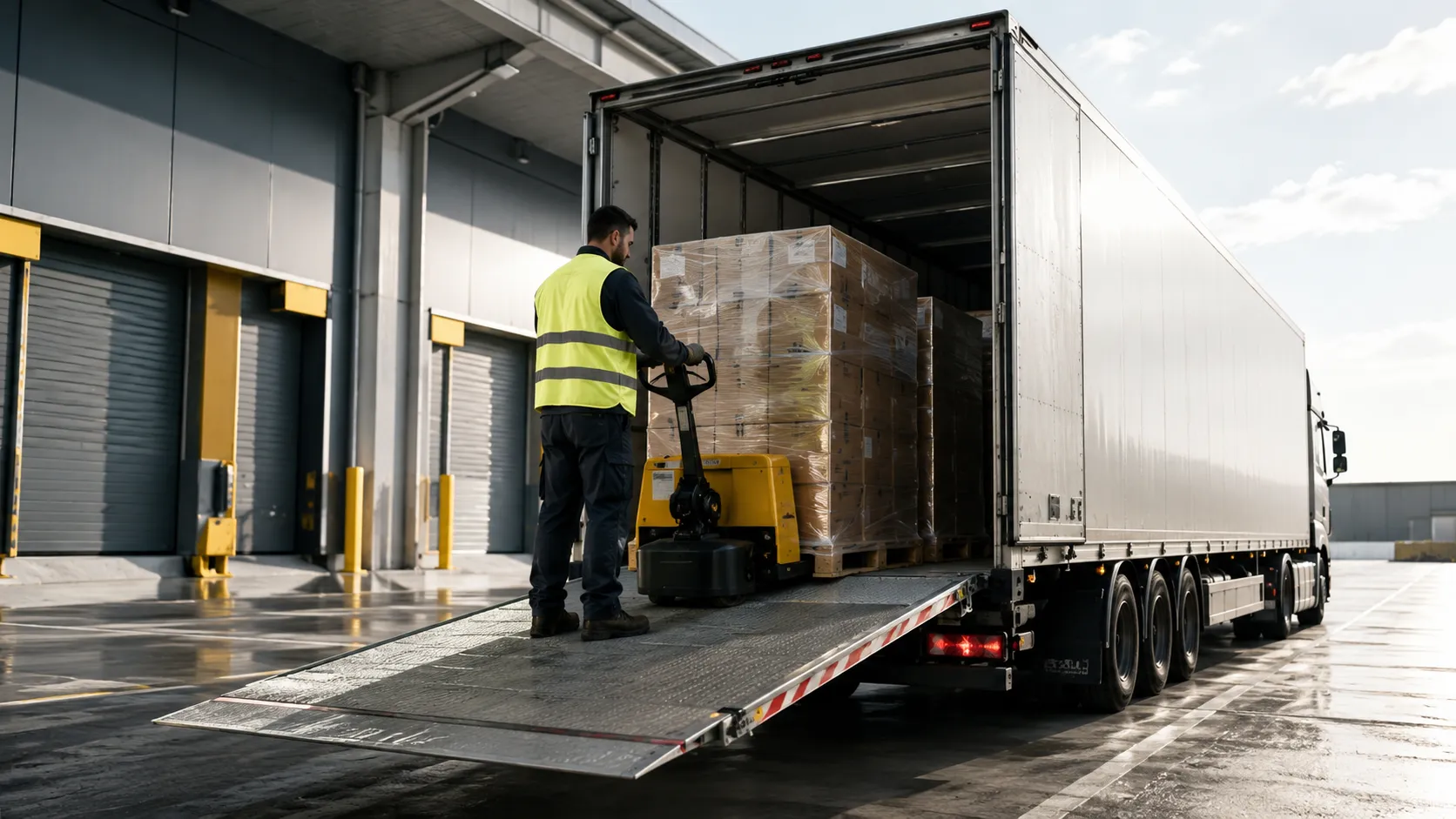 Chargement de marchandises dans un camion